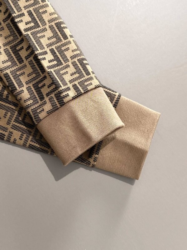 FND All-Over Pattern Zip-Up Jacket - Brown