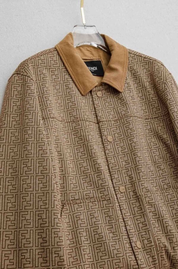 FND Monogram Snap-Button Jacket - Brown