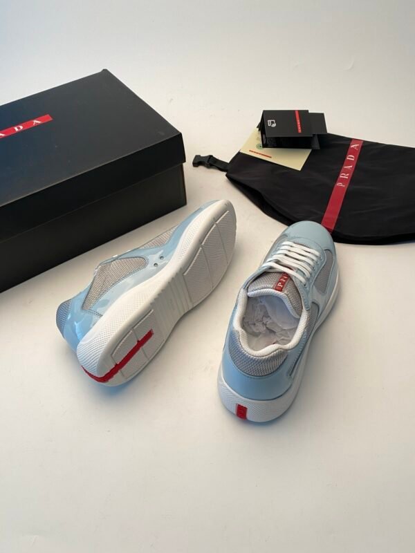 PRDA Trainers with Mesh Panels and Contrast Smooth Overlays - Light Blue