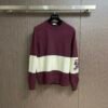 BRBY Color-Block Crew Neck Jumper - Burgundy