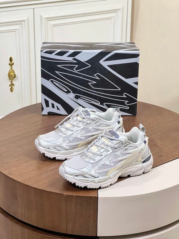 OFFW Mesh Trainers with Graphic Panel Details - White