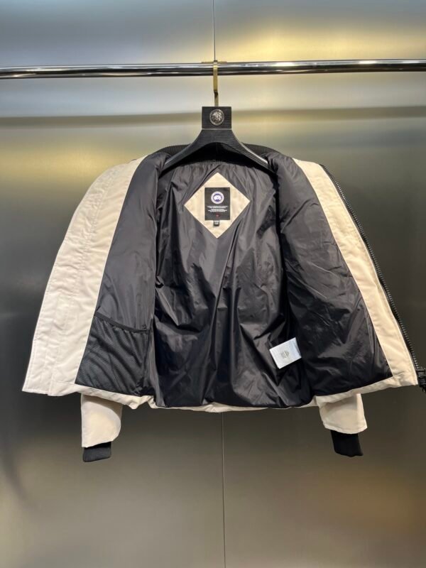 CG Puffer Jacket with Ribbed Collar - White