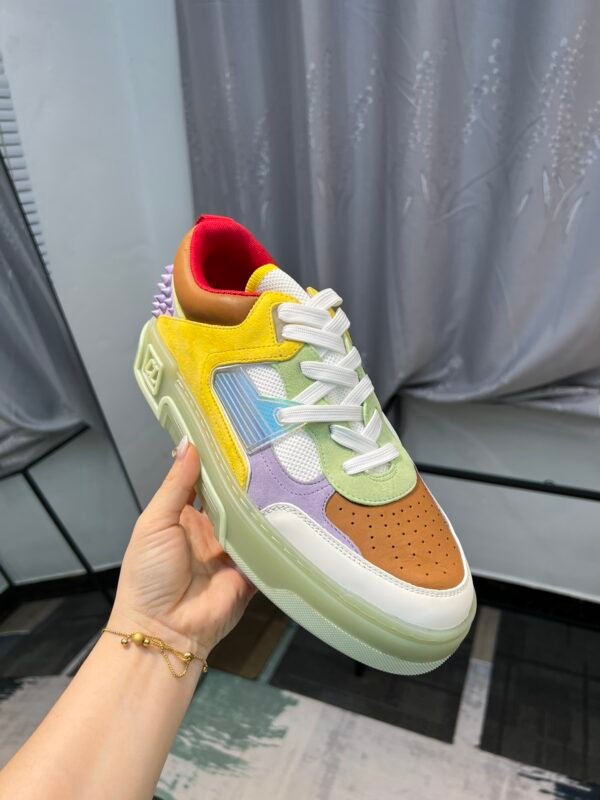 CLB Trainers with Multicolour Panel Details and Studded Heel