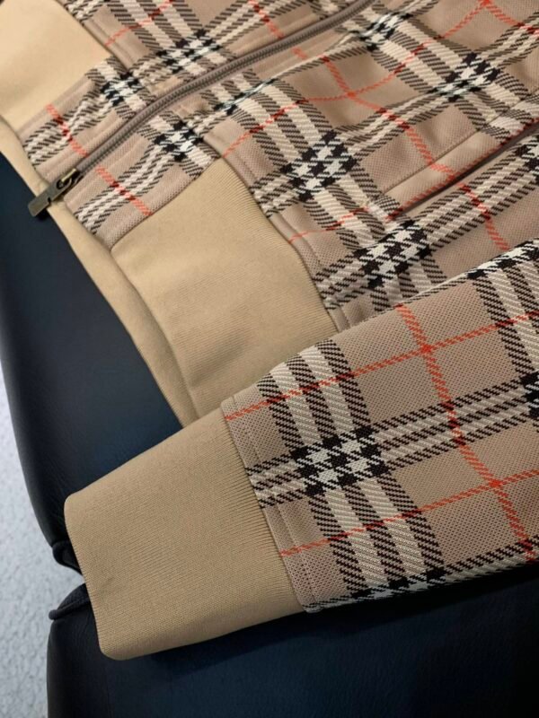 BRBY Check Zip-Up Jacket - Beige