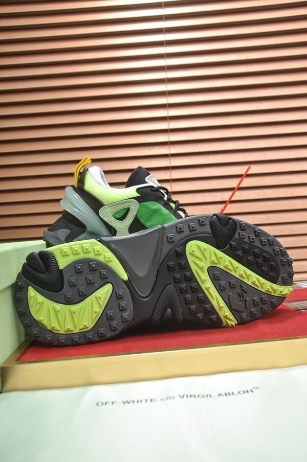 OFFW Chunky Trainers with Layered Panel Details - Green/Black