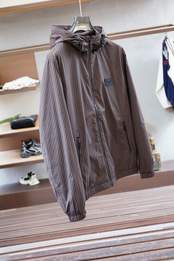 FND All-Over Monogram Hooded Jacket