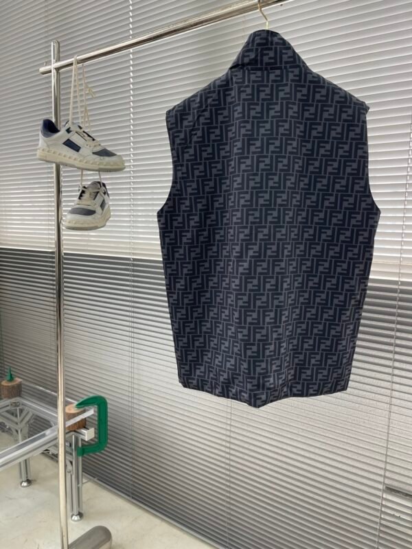 FND Reversible Monogram Gilet with Zip-Front - Black