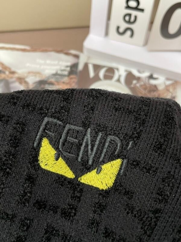 c1fc80fe FND Monogram Crew Neck Jumper with Emblem Detail - Black