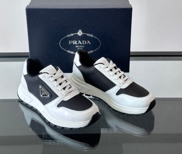 PRADA Low-Tap Trainers with Black and  White Contrast Panels
