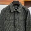 FND All-Over Pattern Button-Front Jacket - Olive Green
