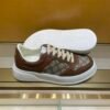 c2a091e1 GCCI Low-Top Monogram Trainers with Contrast Panels - Dark Brown