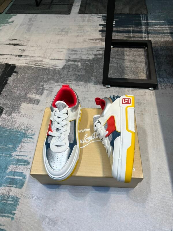 CLB Trainers with Multicolour Panel Details and Studded Heel