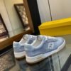 c2da35b6 FND Low-Top Trainers with Logo Panel - Soft Grey/Light Blue