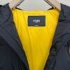 FND Hooded Puffer Jacket with Contrast Lining - Navy Blue