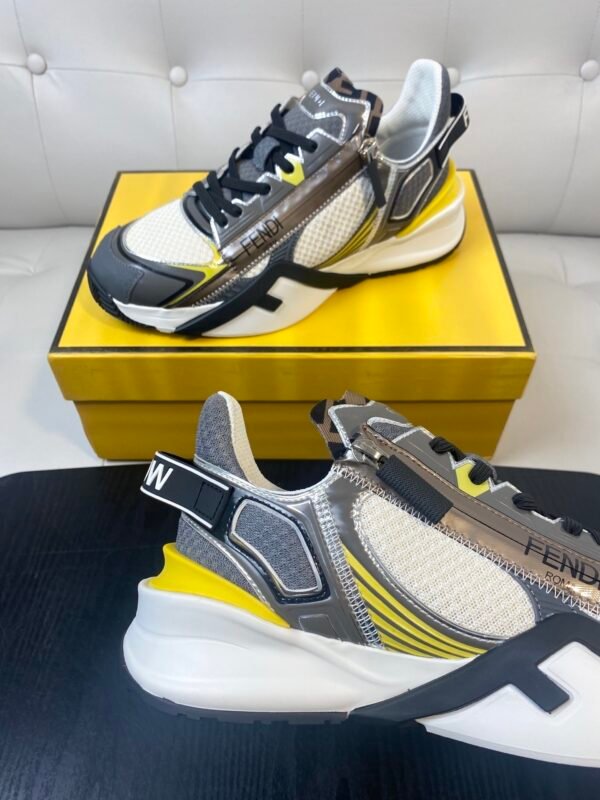 c42cc6b4 FND Chunky Trainers with Contrast Panels - Grey/Yellow