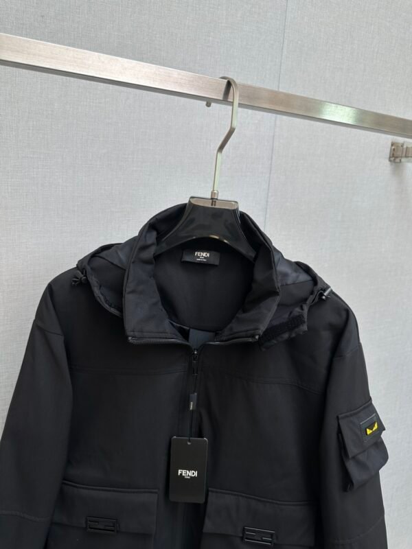 FND Hooded Zip-Up Utility Jacket - Black