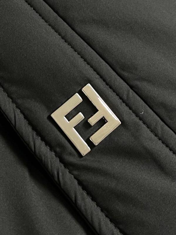 FND Snap-Button Jacket with Contrast Patterned Lining - Black