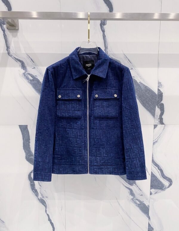 FND Zip-Up Jacket with Chest Pockets - Blue