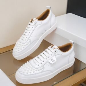 CLB Low-Top Trainers with Studded Toe Detail - White