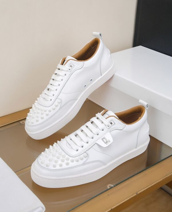 CLB Low-Top Trainers with Studded Toe Detail - White