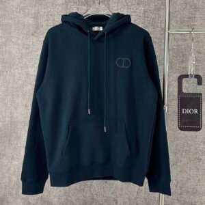 CD Embroidered Logo Pullover Hoodie - Navy Blue