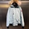 CG Fur-Trim Hooded Jacket with Utility Pockets - Ice Blue