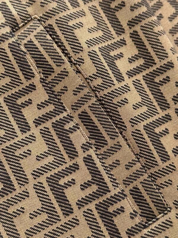 FND All-Over Pattern Zip-Up Jacket - Brown