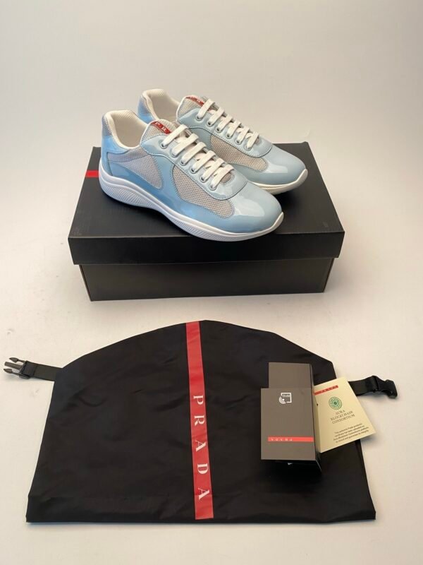 PRDA Trainers with Mesh Panels and Contrast Smooth Overlays - Light Blue