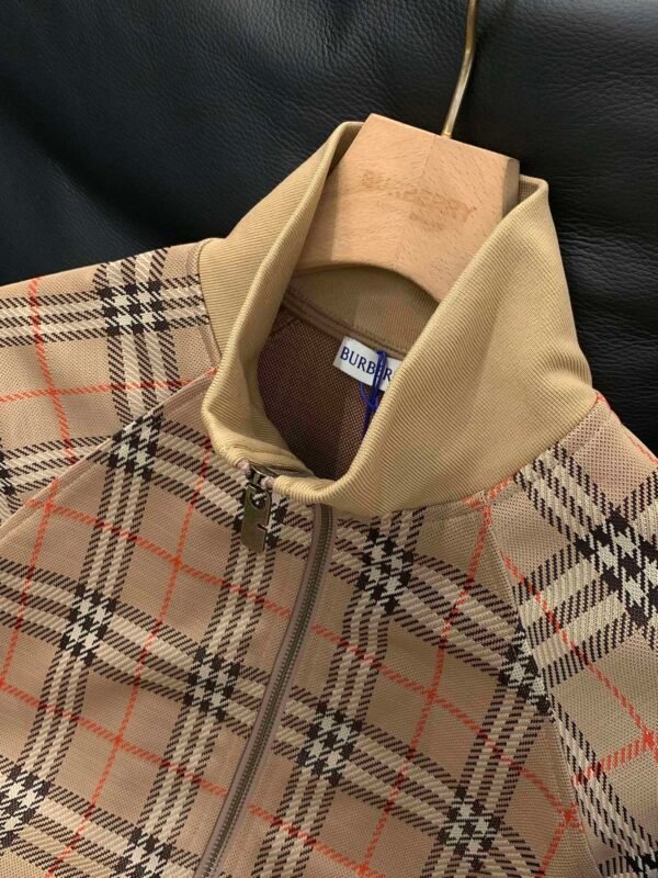 BRBY Check Zip-Up Jacket - Beige
