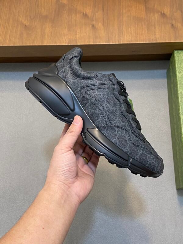 GCCI Trainers with All-Over Monogram Pattern -Black