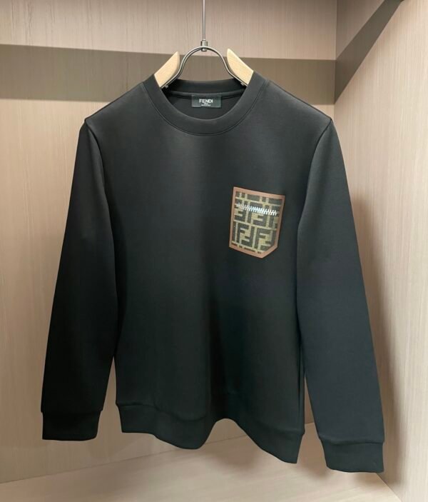 c8a9cb07 FND Crew Neck Jumper with Zip-Effect Pocket - Black