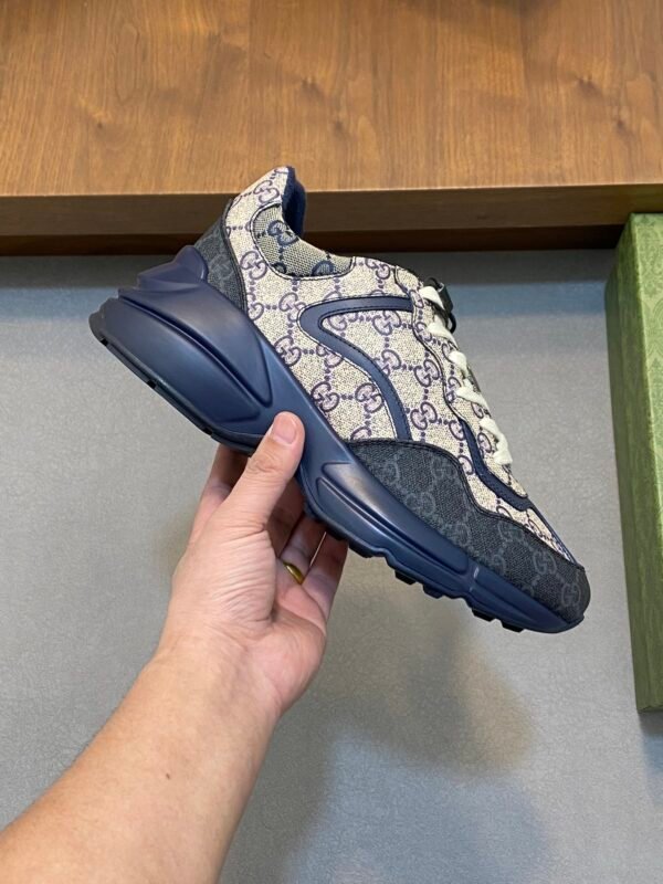 c917b0e9 GCCI Trainers with All-Over Monogram Pattern - Navy/Beige