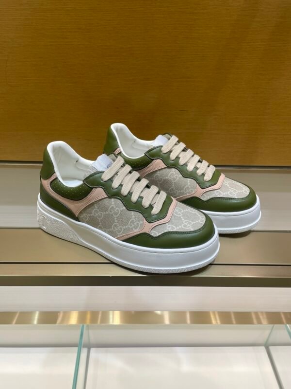 GCCI Low-Top Monogram Trainers - Olive Green