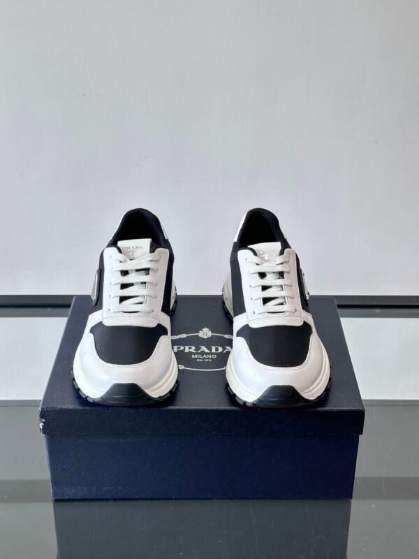 PRADA Low-Tap Trainers with Black and  White Contrast Panels