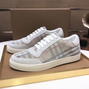 BRBY Low-Top Trainers with Mesh Panels - White