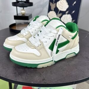 OFFW Trainers with Green Contrast Panels
