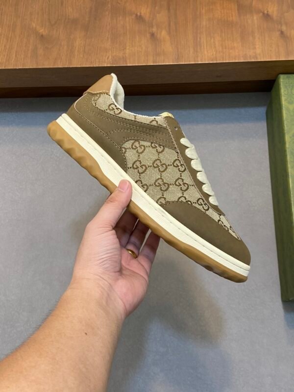 cbf06c80 GCCI Low-Top Monogram Trainers - Olive Brown