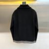 FND Ribbed Collar Button-Front Jacket - Black