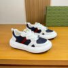 GCCI Chunky Trainers with Side Stripe and Embossed Pattern - Navy Blue/White