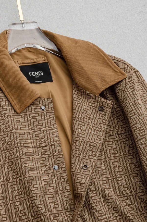 FND Monogram Snap-Button Jacket - Brown
