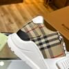 BRBY Trainers with Check Panel and Strap - Beige