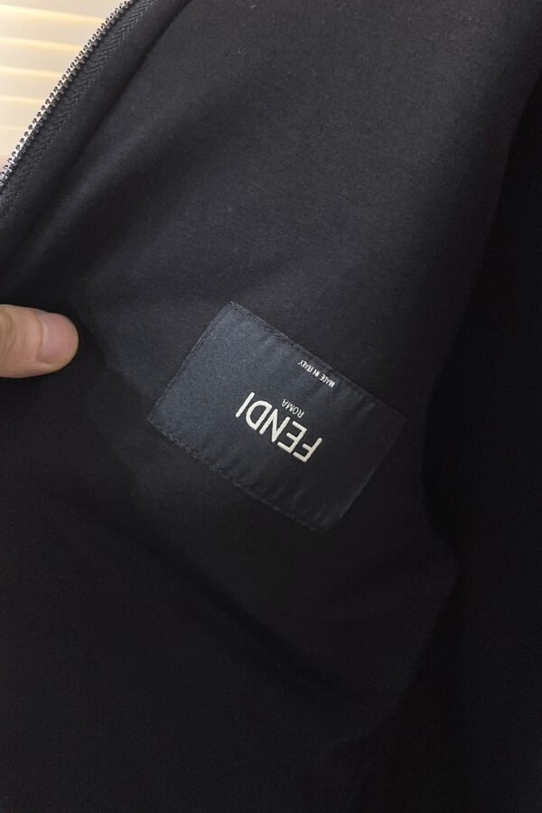 FND All-Over Monogram Zip-Up Hoodie - Black