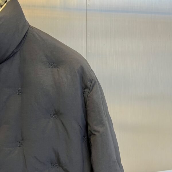 BRBY Zip-Up Jacket with Stand Collar - Black