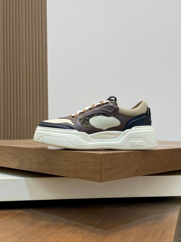 FND Low-Top Trainers with Taupe Details - Brown