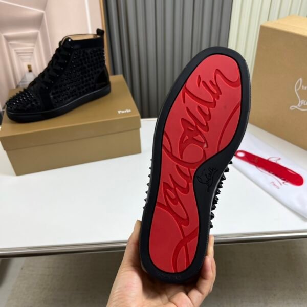 CLB High-Top Trainers in Black with All-Over Stud Panel Details