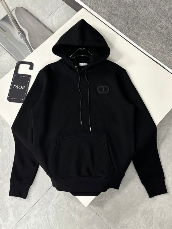 CD Embroidered Logo Pullover Hoodie - Black