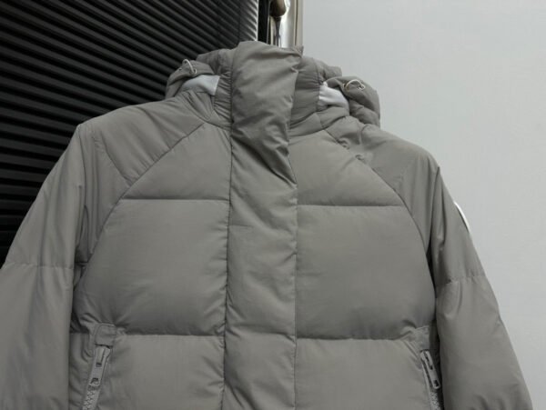 CG Hooded Puffer Jacket with Zip Pockets - Stone Grey