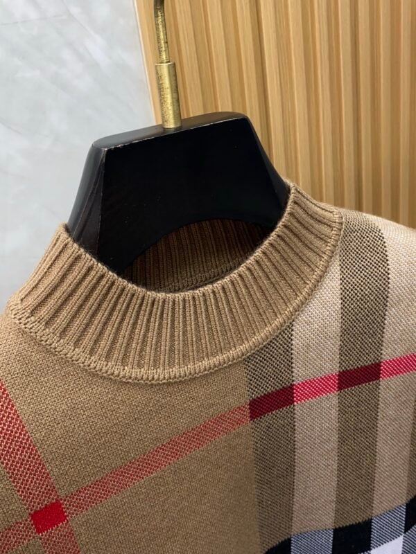BRBY Check Knit Crew Neck Jumper - Beige