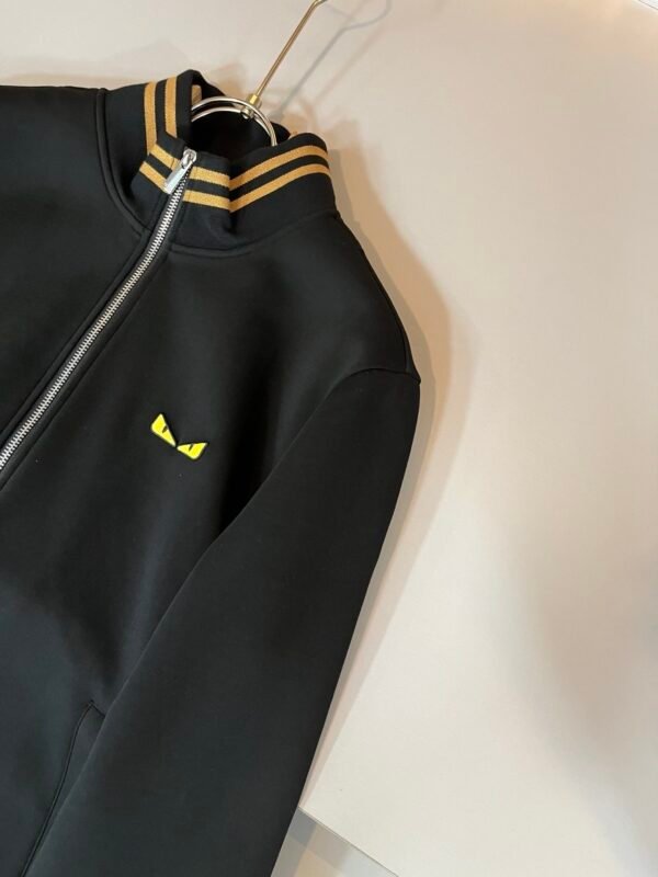 FND Zip-Up Jacket with Eye Motif - Black