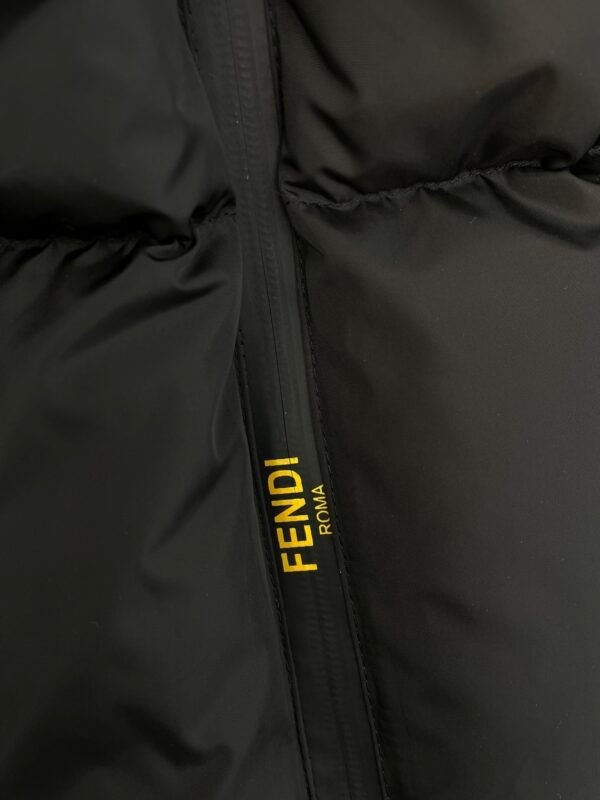 FND Hooded Puffer Jacket with Contrast Lining - Navy Blue